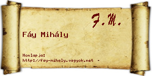 Fáy Mihály névjegykártya